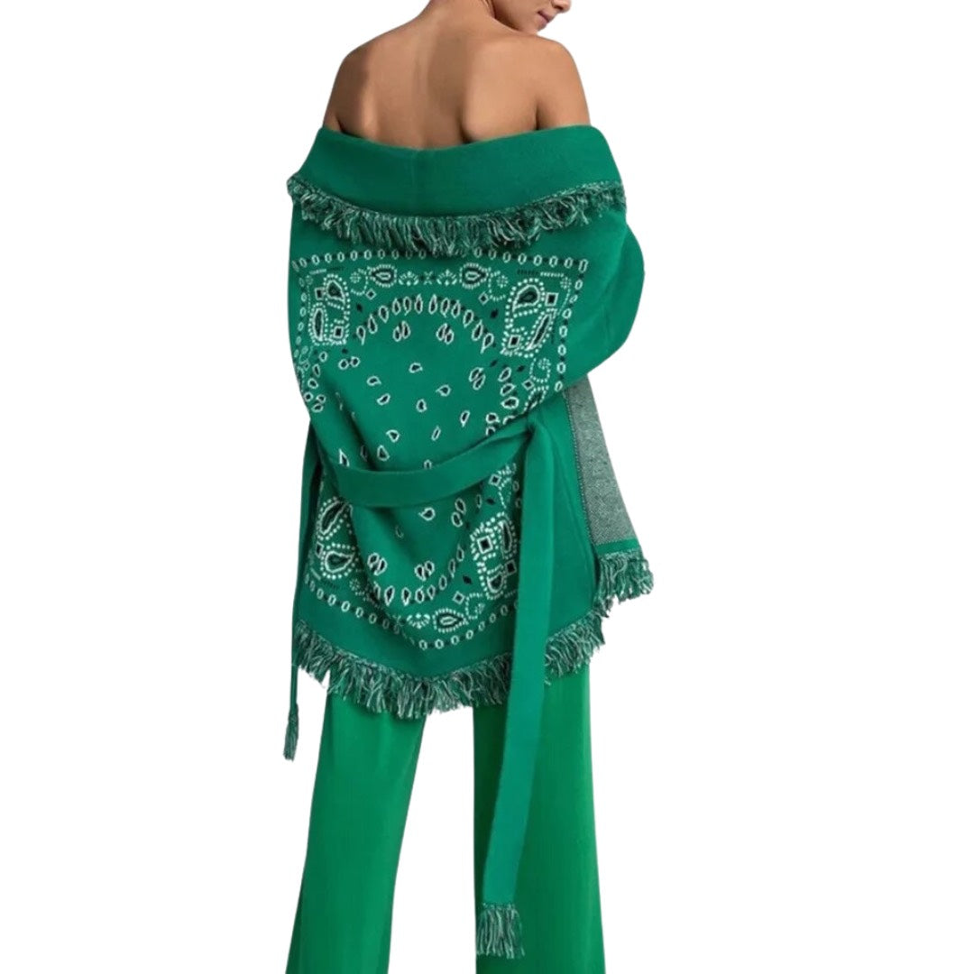 CARDIGAN BANDANA GREEN