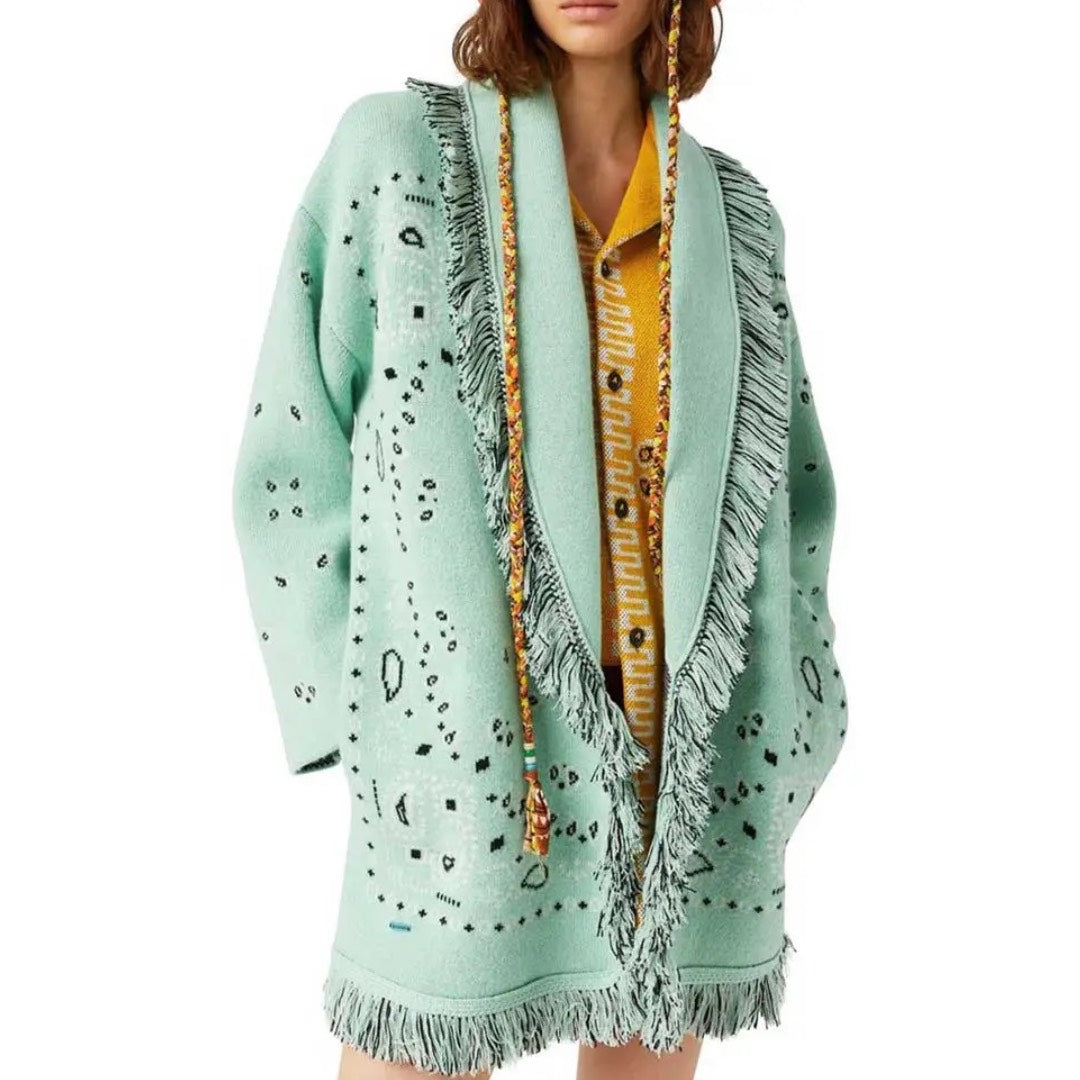 CARDIGAN BANDANA VERDE ACQUA