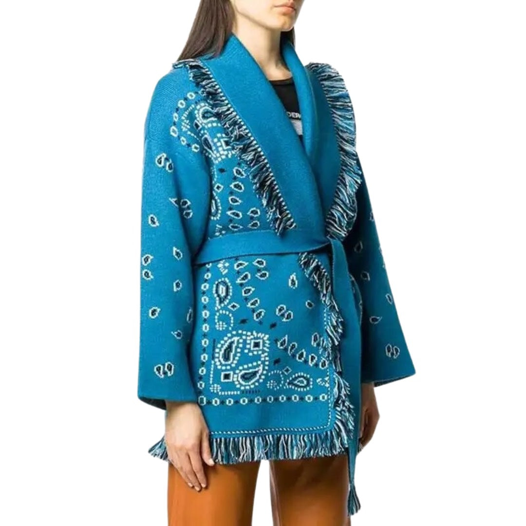 CARDIGAN BANDANA BLU