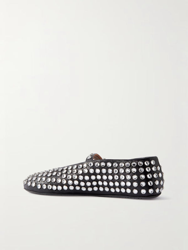 Ballerine in pelle di agnello con strass