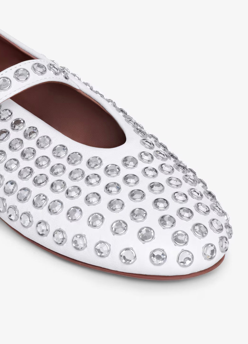 Ballerine in pelle di agnello con strass